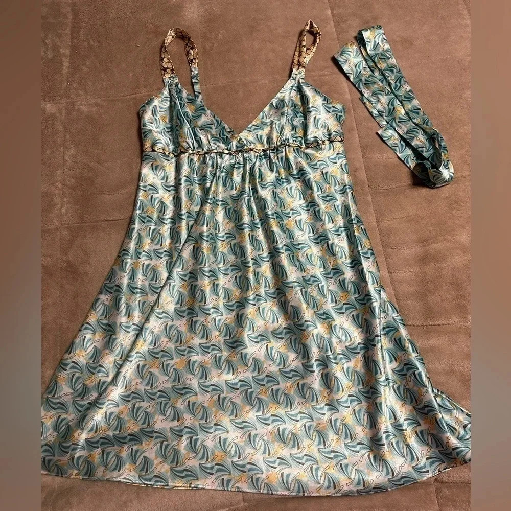 Oscar de la Renta Pink Label Satin Slip Dress Size XS 90s Vintage